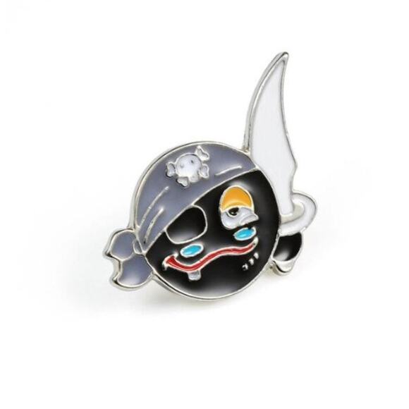 Pirate Emoji Pin Brooch - Picture 1 of 3